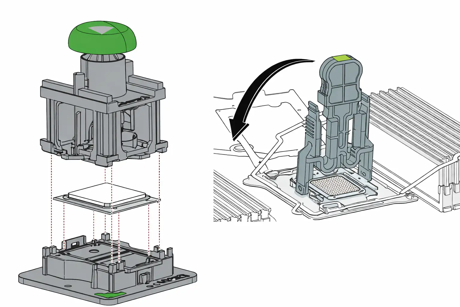 CPU Pick-and-Place tool and CPU Socket Protective Cap Removal tool