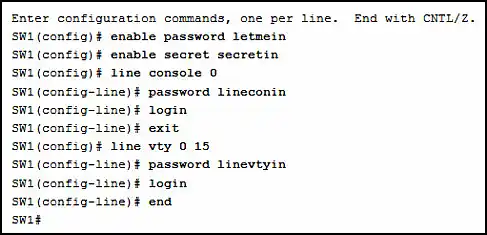 Switch console password
