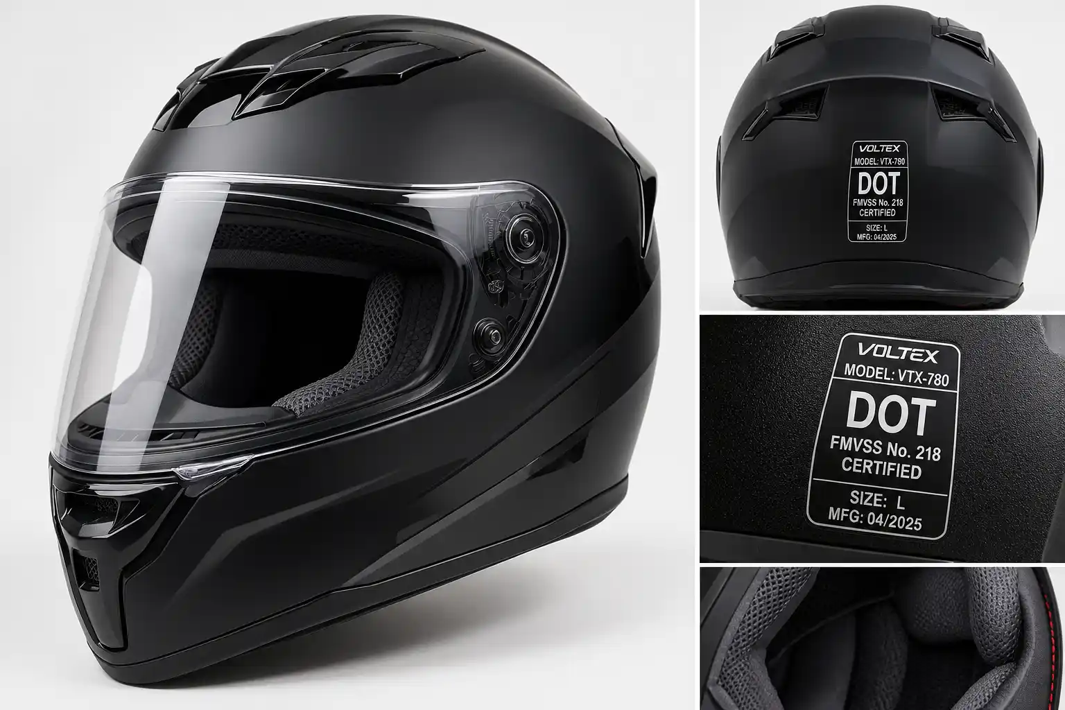 DOT-approved motorcycle helmet
