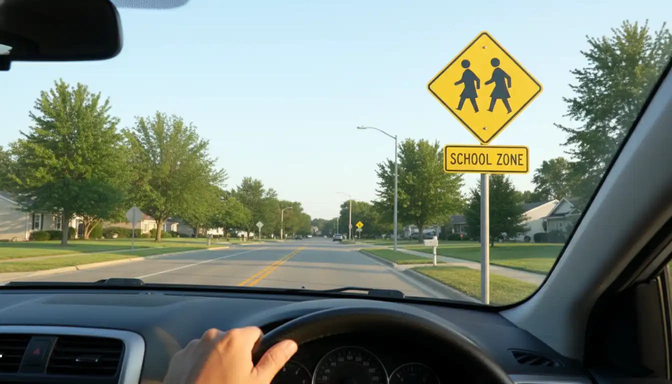 Pentagon-shaped sign