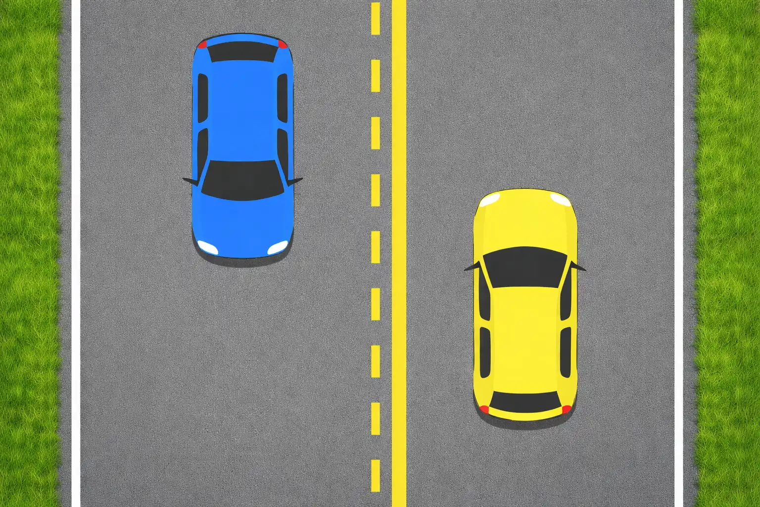 Solid yellow line on the road