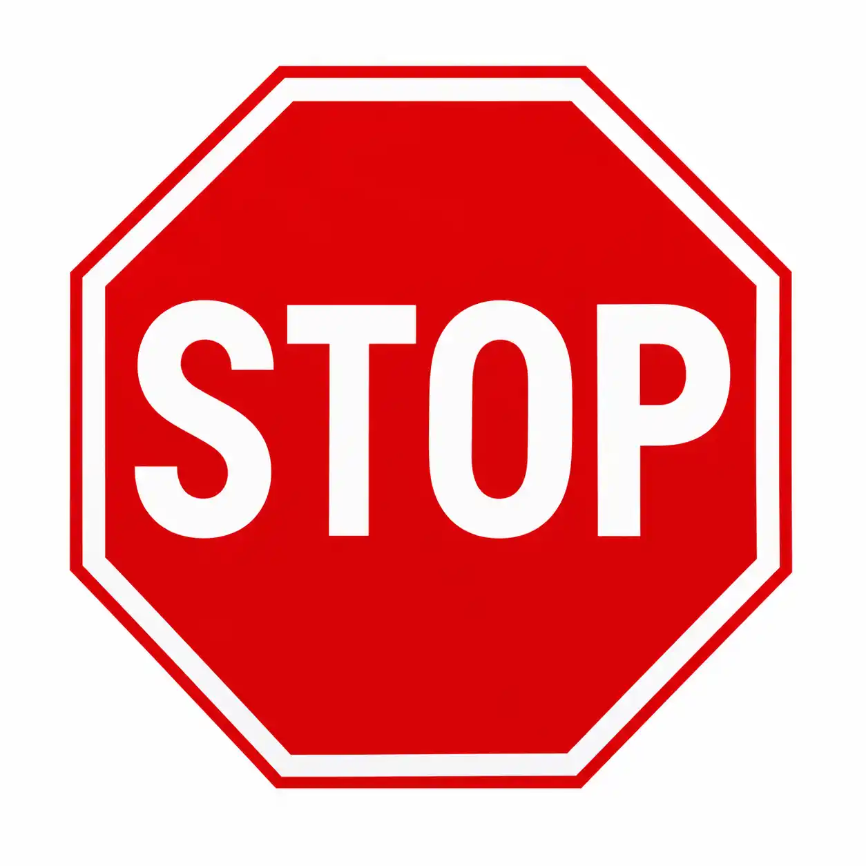 Red octagonal stop sign