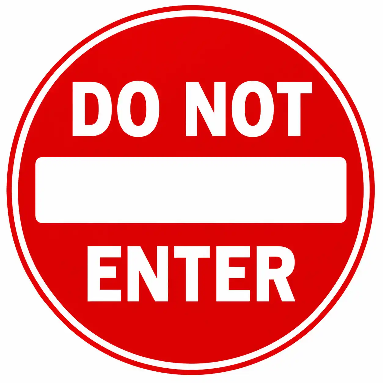 Red and white Do Not Enter sign