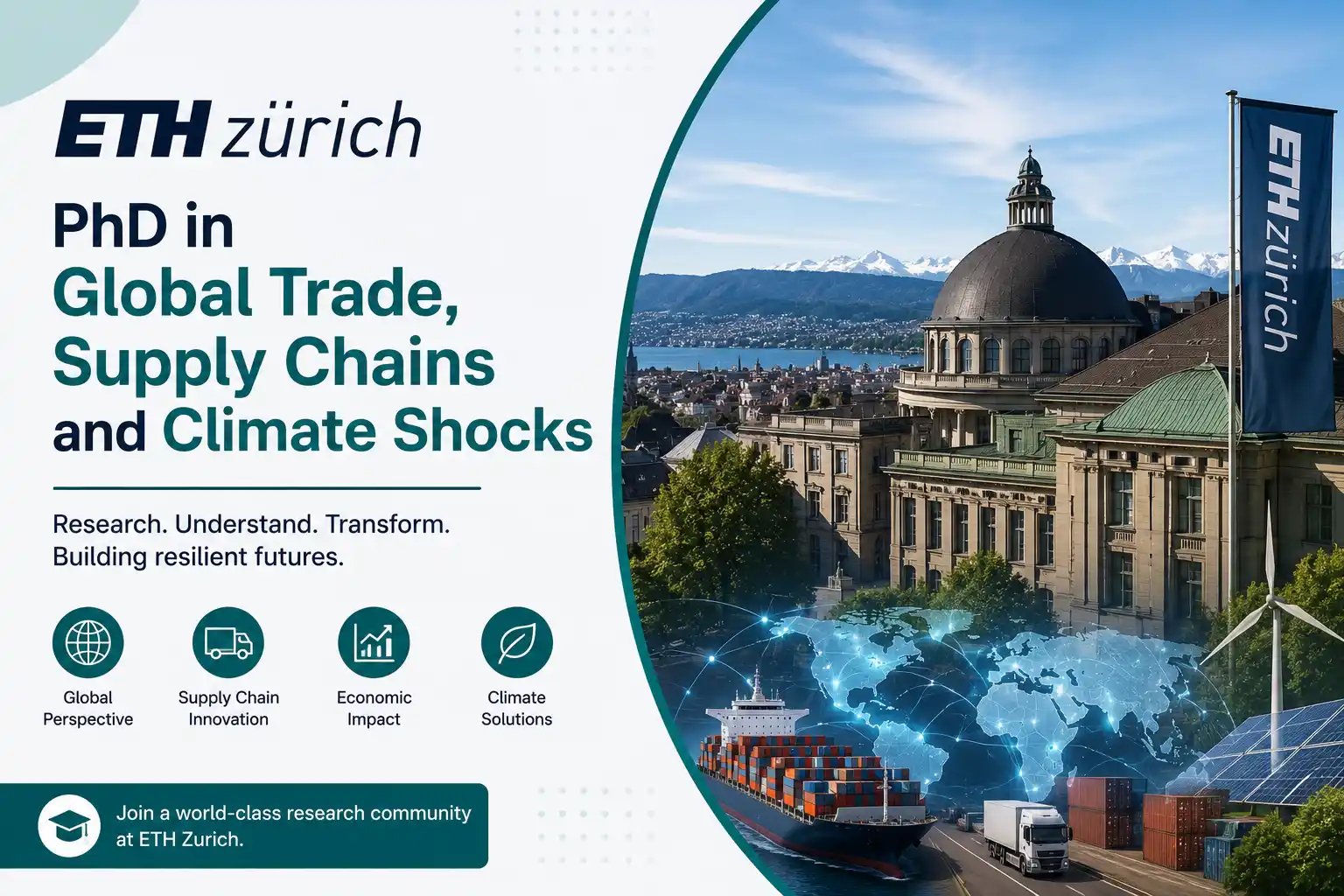 ETH Zurich PhD Scholarship - Global Trade Supply Chains and Climate Shocks