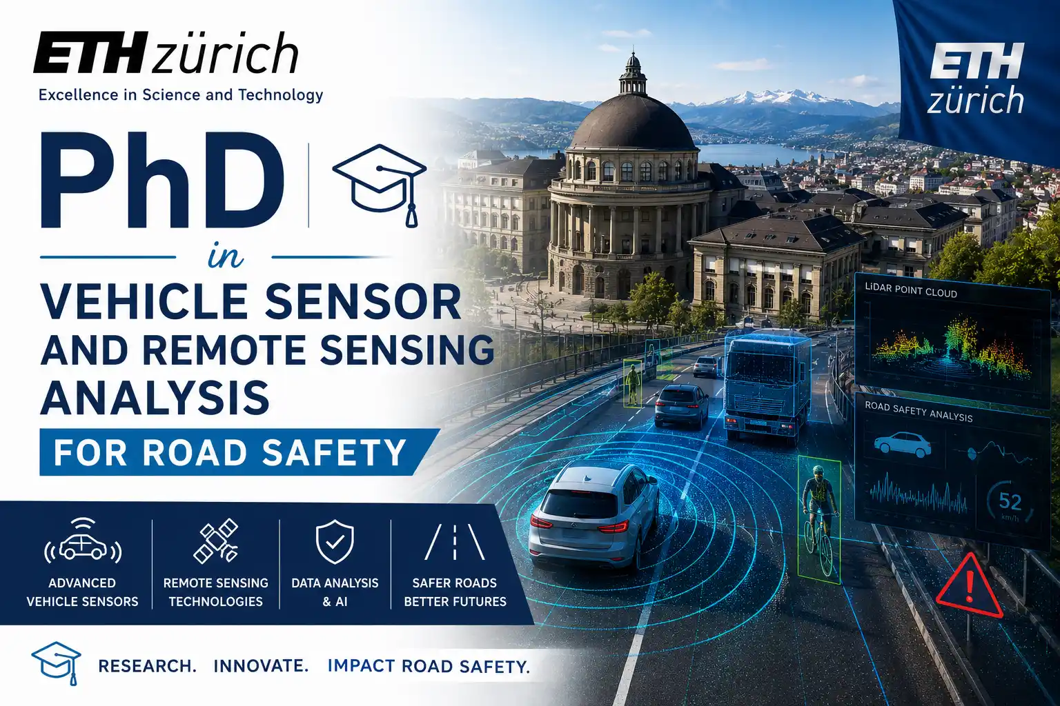 ETH Zurich PhD Scholarship - Vehicle Sensor and Remote Sensing for Road Safety
