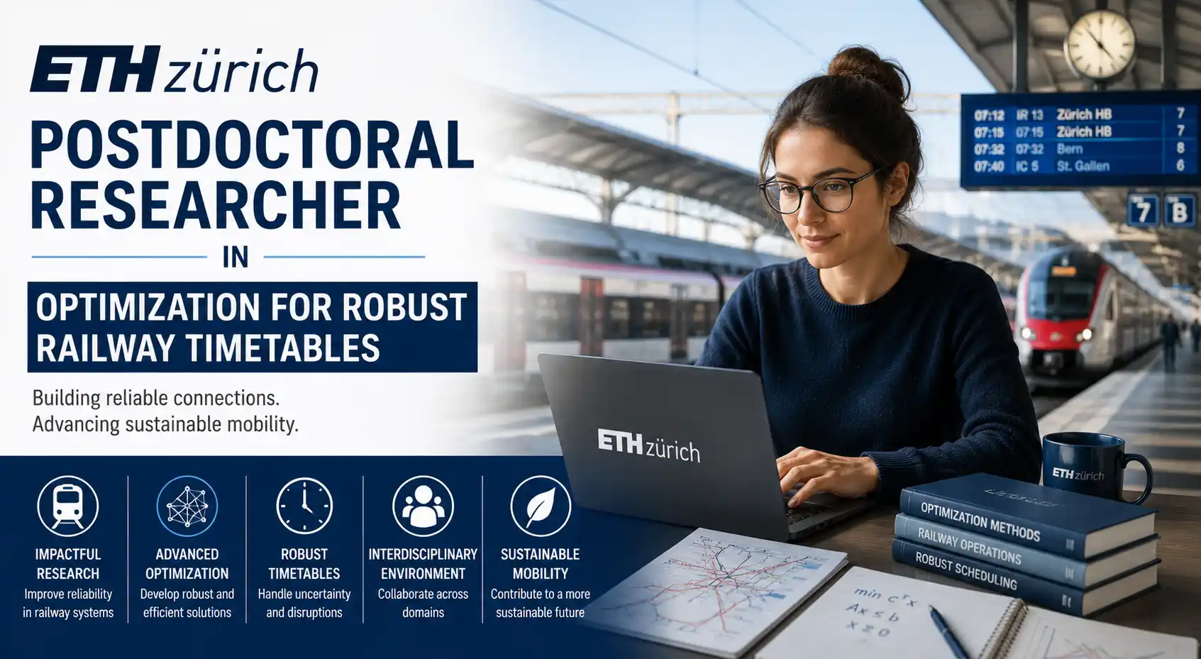 ETH Zurich Postdoctoral Scholarship - Optimization for Robust Railway Timetables