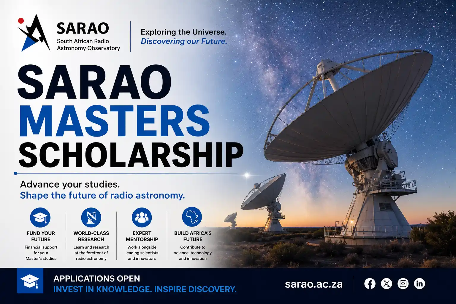 SARAO Masters Scholarship - Radio Astronomy South Africa