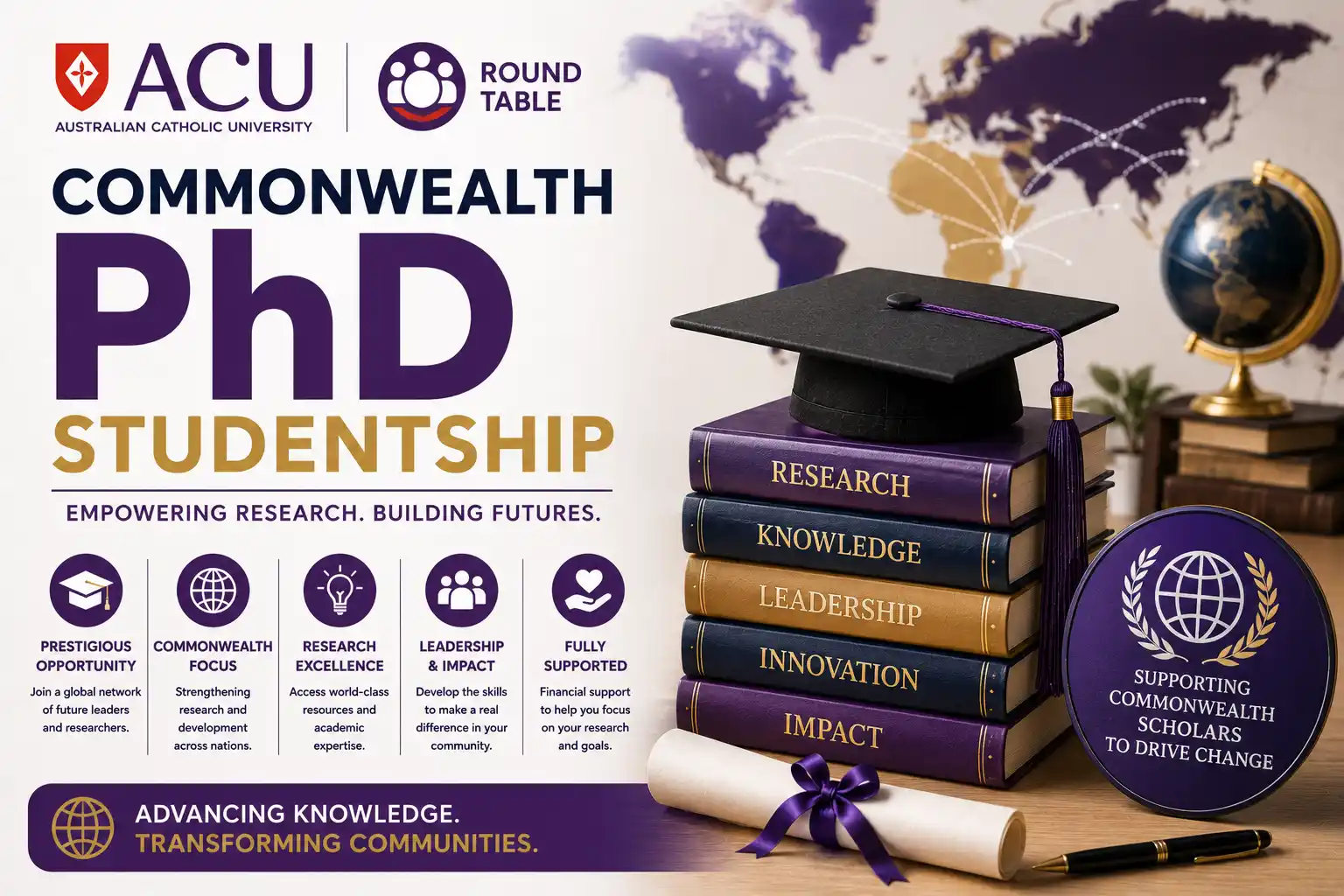 ACU Round Table Commonwealth PhD Studentship - Research Funding