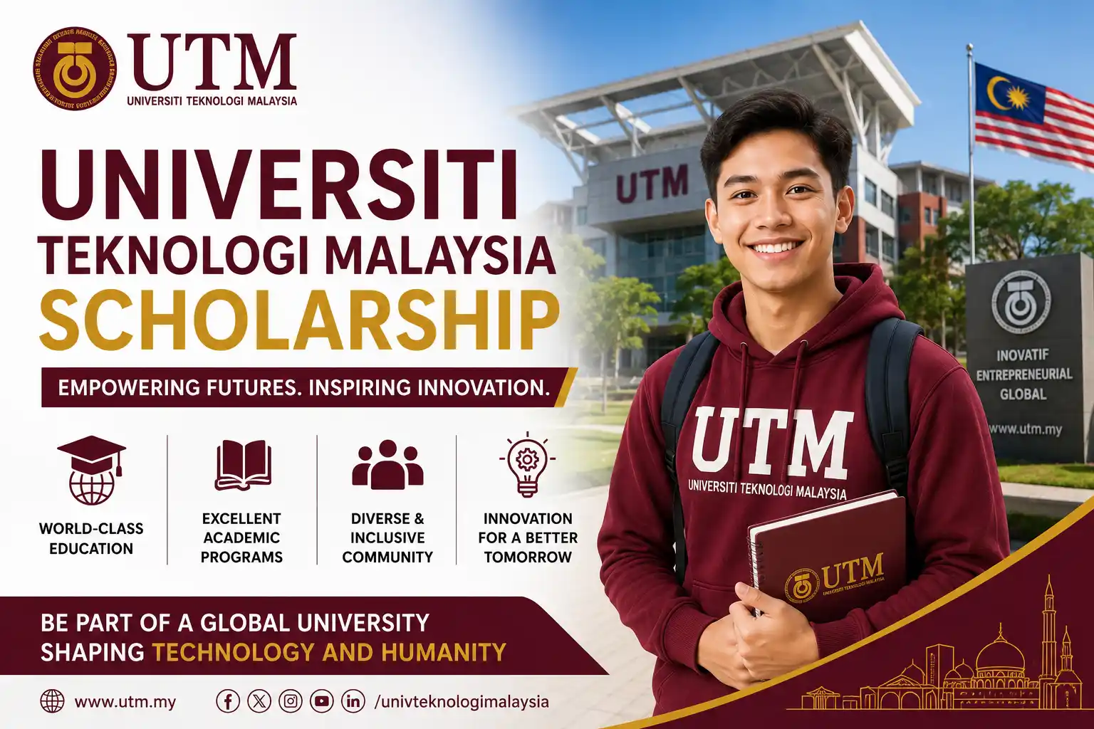 Universiti Teknologi Malaysia UTM Scholarship - Study in Malaysia