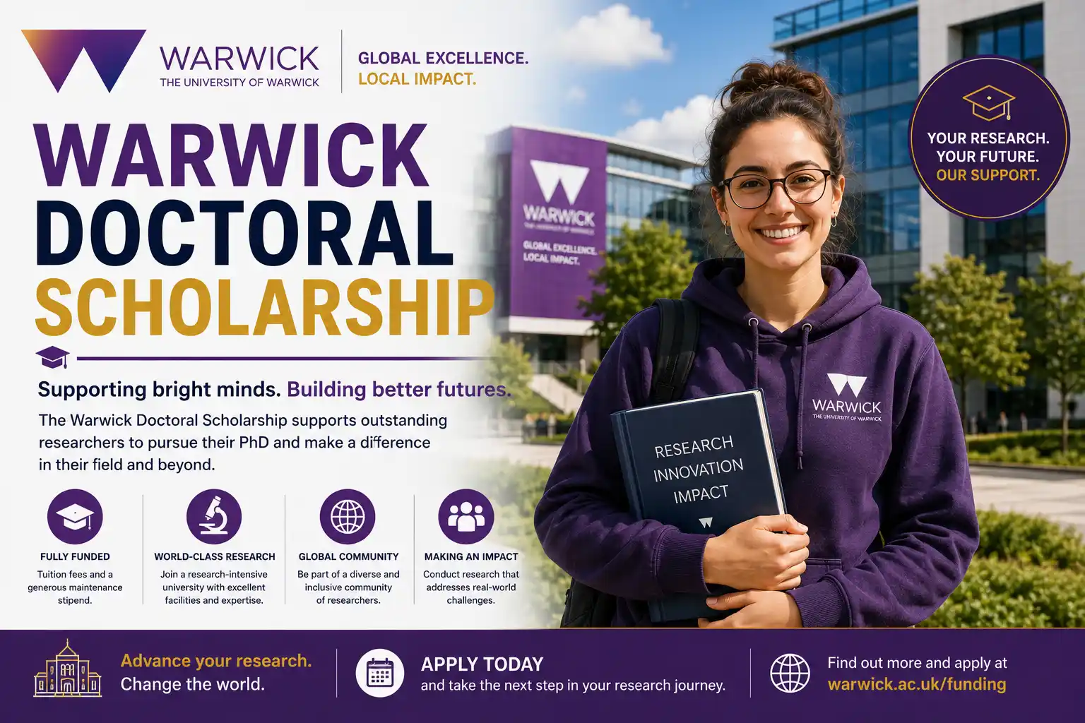 Warwick Doctoral Scholarships - Fully Funded PhD at University of Warwick