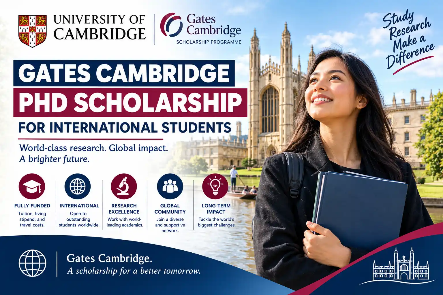 Gates Cambridge PhD Scholarship for International Students - Full Cost + £23,152 Stipend